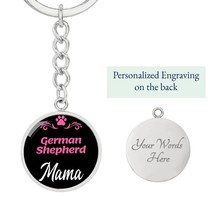 Dog Mom Keyring German Shepherd Mama Circle Keychain Stainless Steel or 18k Gol - £30.33 GBP+