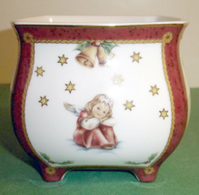 Goebel Magical Christmas Porcelain Candy Bowl Jar Planter Angel Stars Mo... - $22.67