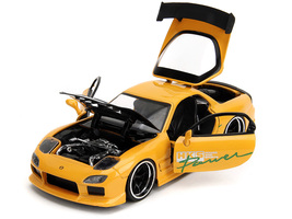 1993 Mazda RX-7 &quot;HKS Power&quot; Yellow with Carbon Hood &quot;JDM Tuners&quot; Series 1/24 Die - $43.11