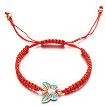 Handmade Red Thread Braided Bracelets For Women Men Charm Adjustable Butterfly P - £7.85 GBP