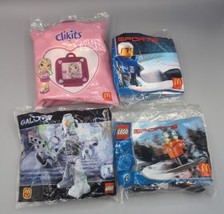 4 McDonalds Happy Meal Toy Lego Sports Hockey Ski Clikits Galidor Jens 2004 New - £14.46 GBP