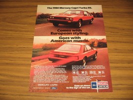 1979 Print Ad The 1980 Mercury Capri Turbo RS Muscle Car - $10.83