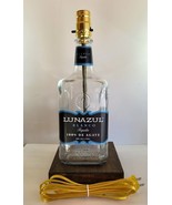 LUNAZUL Blanco Tequila Bottle TABLE LAMP Light with Wood Base Bar Lounge... - £40.49 GBP