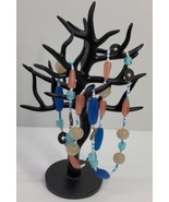 Tropical Stone Beaded Necklace Vtg Beach Boho Mixed Media Glass Plastic ... - $457.69 MXN