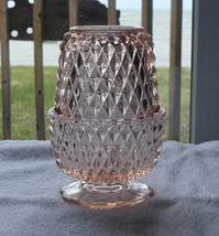 Vintage Pink Indiana Glass Diamond Point Fairy Lamp - £25.45 GBP