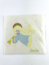 Dede Cross Stitch Canvas Angel Trumpeting Blue Robe Yellow Hair  6x6 in. - $12.89