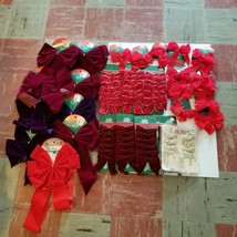Vintage Christmas Bow Lot of 80, Various Sizes &amp; Colors, New Old Stock - £33.36 GBP
