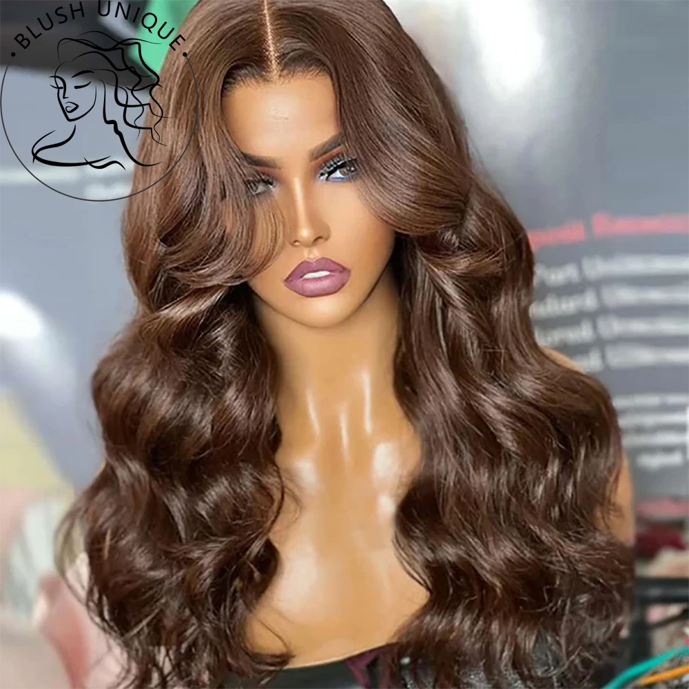 Chocolate Brown Colored Lace Front Wigs 13X4 Body Wave Dark Brown Lace Front - £43.31 GBP+