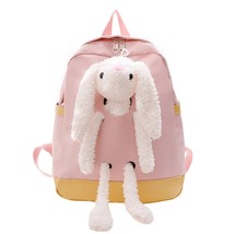Cute    Backpack Unisex Children Zipper Canvas Rnapsack Large Capacity Bunny Kid - £115.47 GBP
