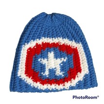 Handmade Marvel Captain America Knit Beanie Hat - £9.57 GBP