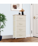Fabric Dresser with 4 Drawers, Furniture Storage Tower Cabinet, Organize... - €56,37 EUR