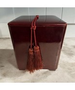 Large Vtg Japanese Red Color LacquerWare 8.5” Ice Bucket With Tassel MCM... - $48.51