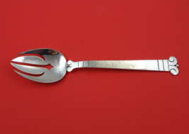 Aztec by Hector Aguilar Mexican Sterling Silver Pierced Serving Spoon 8 3/4&quot; - £204.96 GBP