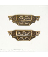 Solid Brass Art Deco Retro Bin Pulls - 4.64&quot; Vintage Drawer Handle Pulls - $38.97 CAD