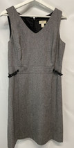Ann Taylor Loft A Line Dress Career Black, White Herringbone Lined Wool Blend 8 - £23.33 GBP