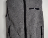 Orvis Mens Fleece Gray Black Vest Jacket Size Medium M Full Zip Sleeveless - $32.99