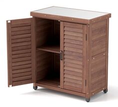 Outdoor Potting Bench: Garden Storage Cabinet, Metal Workstation - $157.99