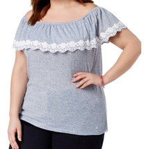 Tommy Hilfiger Womens Plus Size Off The Shoulder Striped Top 1X - £66.51 GBP
