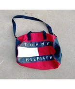 Vintage 2002 Y2K Tommy Hilfiger Canvas Duffle Bag Spell Out Logo 21x16 Flag - $416.01 MXN