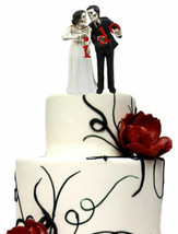 Day Of The Dead Wedding Skeleton Bride &amp; Groom Cake Topper Figurine Love Eternal - £22.32 GBP