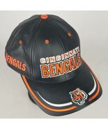 Vintage leather 1990s strapback hat Reebok Cincinnati Bengals NFL Made i... - $36.99