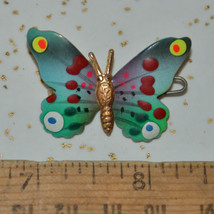 Vintage rainbow multicolor enamel butterfly bug insect hair clip comb decoration - £11.60 GBP