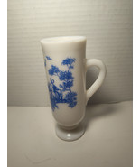 Vintage 5&quot; Milk Glass With Blue Toile Victorian Design Footed Demitasse ... - $169.16 MXN