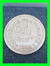 Early 1924 Portugal 20 Centavos Coin  - £11.89 GBP