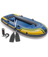 Intex 68370EP Challenger 3 Inflatable Raft Boat Set with Pump and Oars, ... - £90.83 GBP