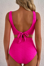 Rose Red Gold Shell Decor Wire-free Knotted 2pcs Bikini Swimsuit - $16.49