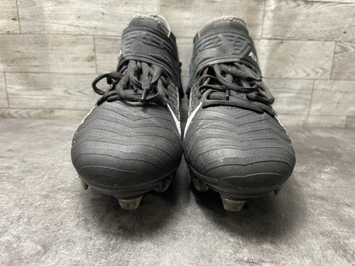 Nike Football Cleats Men 9M Alpha Menace Pro 2 Shoes Black Leather Mid Top Strap Item image 4