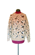 Cotton Emporium Sweater Tan Leopard Women Size Small Multicolor - £16.28 GBP