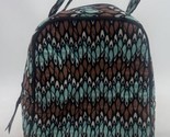 Vera Bradley Quilted Insulated Lunch Bag Tote Blue Brown Floral Paisley ... - $15.83