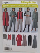 Simplicity 4789 Pattern 20W-28W Women's Jumper Pants Vest Jacket 2 Lengths UC FF - $7.87