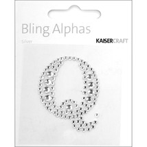 Bling Alphas Self Adhesive Rhinestone Letter Silver Crystal Q - $16.68