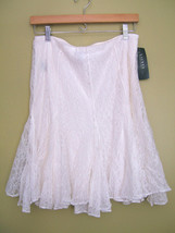 NWT LAUREN Ralph Lauren Gorgeous Pearl White Lace Overlay Flare Skirt 10 $198 - £71.12 GBP