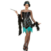 20s Peacock Flapper Costume Adult Green Black Womens - $21.99