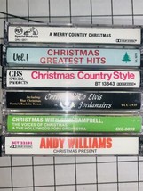 Vtg Christmas Country Music Cassettes Lot of 6 G Campbell A Williams J Cash More - £11.90 GBP