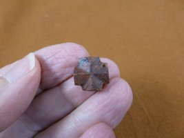 (CR592-106) 9/16&quot; Fairy Stone Christian Cross Oiled Staurolite Crystal Matrix - £11.75 GBP