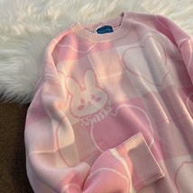   pattern  warm loose oversized sweatshirt women Harajuku kawaii retro cute roun - £79.24 GBP