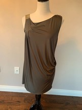 Nwot Alberta Ferretti Jersey Gray Draped Tunic Sz It 44/US 8 Made In Italy - £218.12 GBP