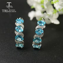 4ct up Natural Neon Apatite Gemstone Earring ,oval 4*6real gemstone nice color j - £210.61 GBP