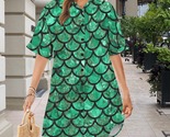 Green Mermaid Scales Button Front Shirt Dress (Size XS - 5XL) - $35.00+