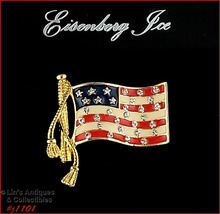 Signed Eisenberg American Patriotic Flag Pin (#J1101) - £22.33 GBP