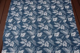 Vtg 1996 Covington 5th Ave Designs 1.7 yd Blue Leaf Print Fabric 54.5x62 - £8.63 GBP