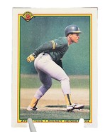 1990 Bowman Baseball Card  #457 - Rickey Henderson - Oakland Athletics HOF - £2.38 GBP