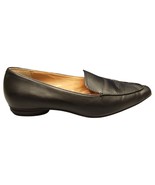 Franco Sarto Flat Loafer Womens 6.5M Black Rubber Sole Pointed Toe Slip On - $858.66 MXN