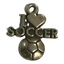 Vintage 925 Sterling Silver I Love Soccer Small Charm - £15.15 GBP