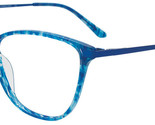 EASYCLIP EC689 Eyeglasses 050 Blue &amp; Crystal Mix 56mm - $188.98