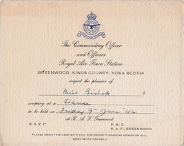 1944 INVITATION FOR A DANCE ROYAL AIR FORCE NOVA SCOTIA  - £9.28 GBP